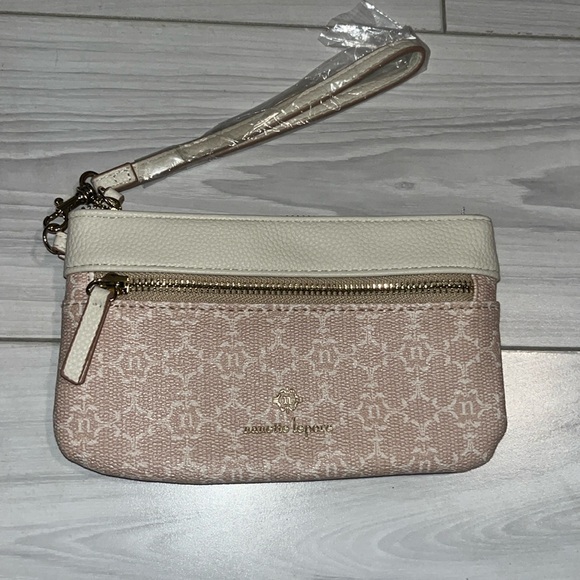 Nanette Lepore Handbags - Nanette Lepore WRISTLET Logo Tech Clutch Vegan Leather